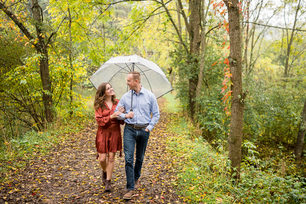 Rainy Engagement Session at Heritage Community Park in Blacksburg, VA - Hunter and Sarah Photography