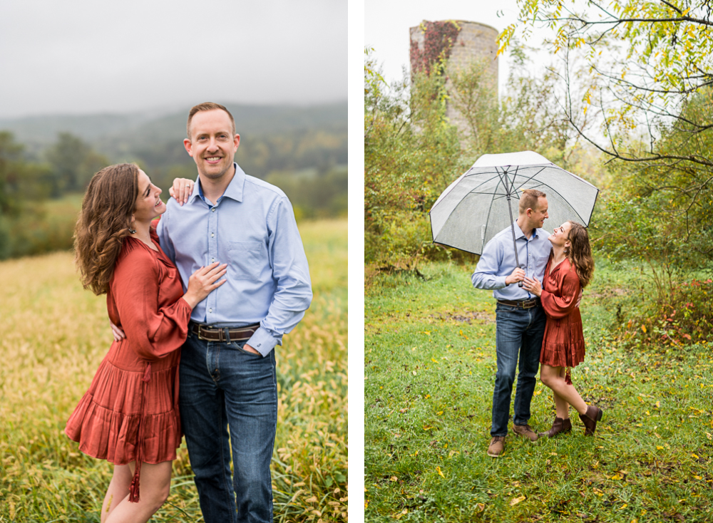 Rainy Engagement Session at Heritage Community Park in Blacksburg, VA - Hunter and Sarah Photography