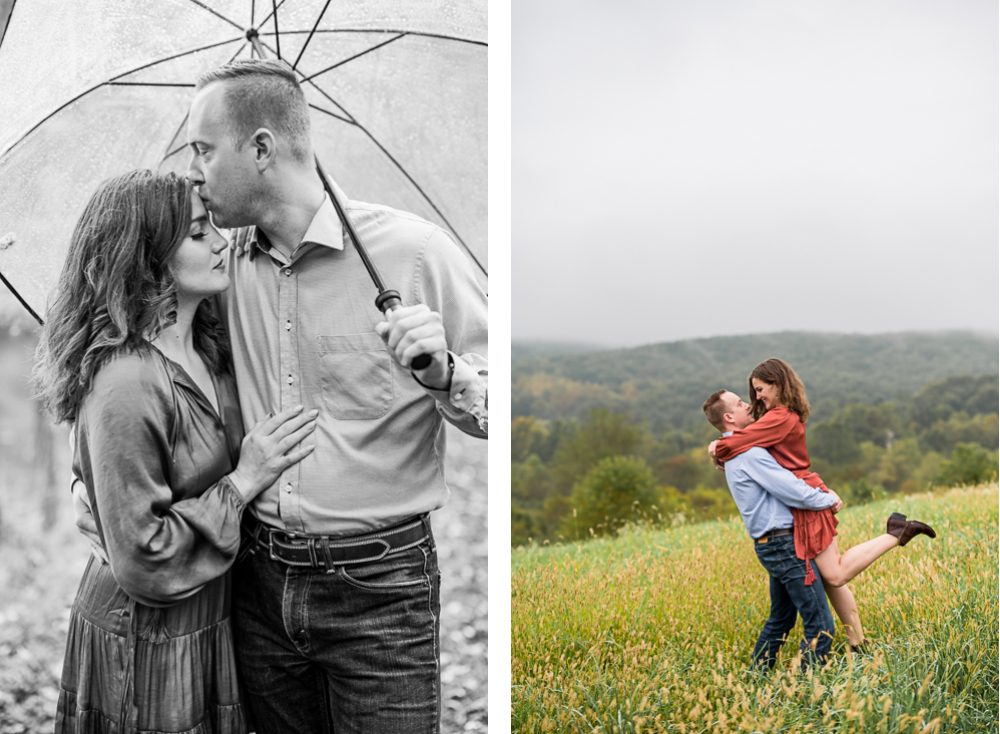 Rainy Engagement Session at Heritage Community Park in Blacksburg, VA - Hunter and Sarah Photography