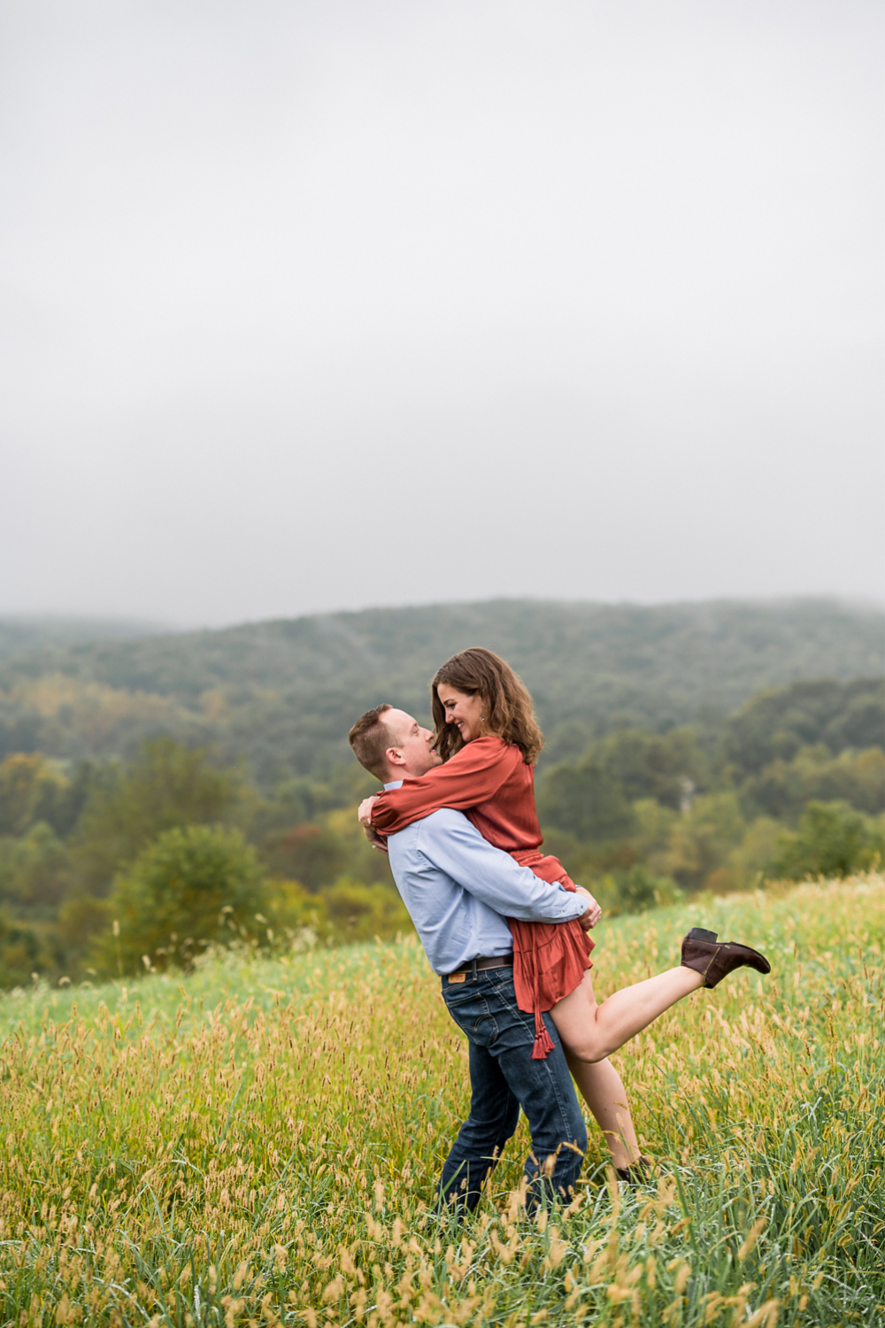 Rainy Engagement Session at Heritage Community Park in Blacksburg, VA - Hunter and Sarah Photography