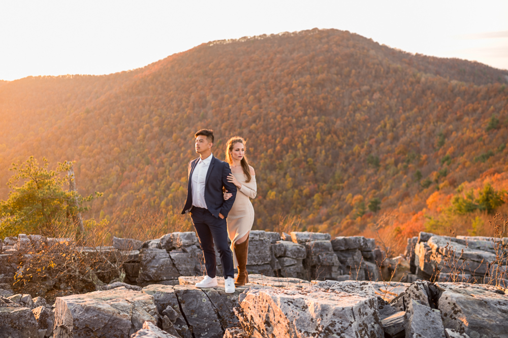 Sun Swathed Engagement Session in Shenandoah National Park - Hunter and Sarah Photography