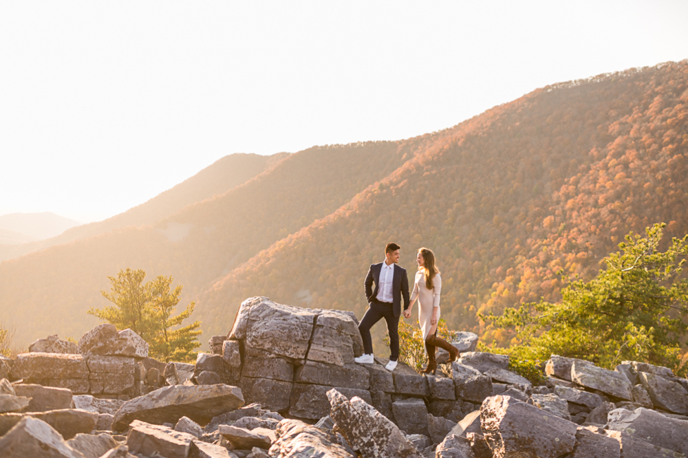 Sun Swathed Engagement Session in Shenandoah National Park - Hunter and Sarah Photography