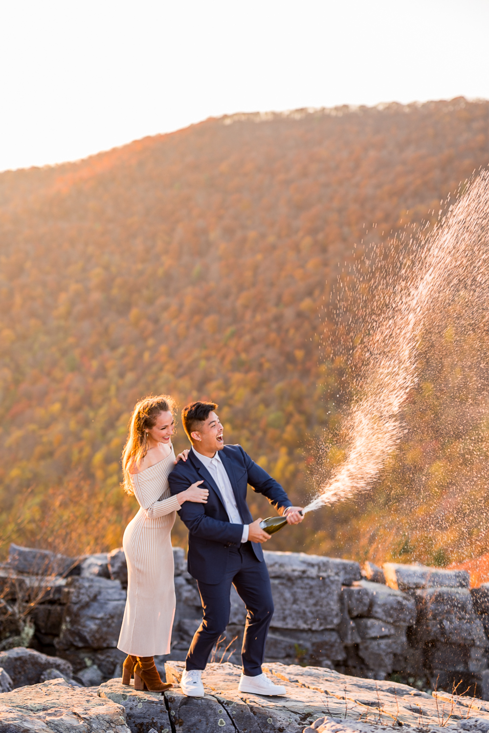 Sun Swathed Engagement Session in Shenandoah National Park - Hunter and Sarah Photography