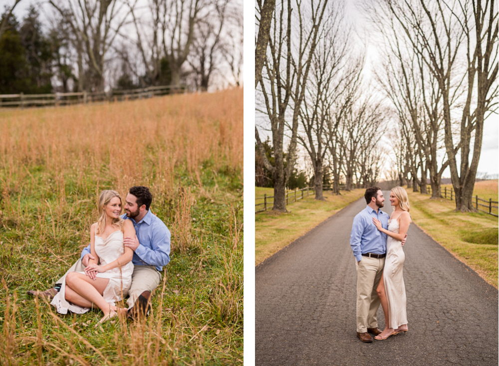 Elegant Wintry Engagement Session at James Monroe's Highland - Hunter and Sarah Photography