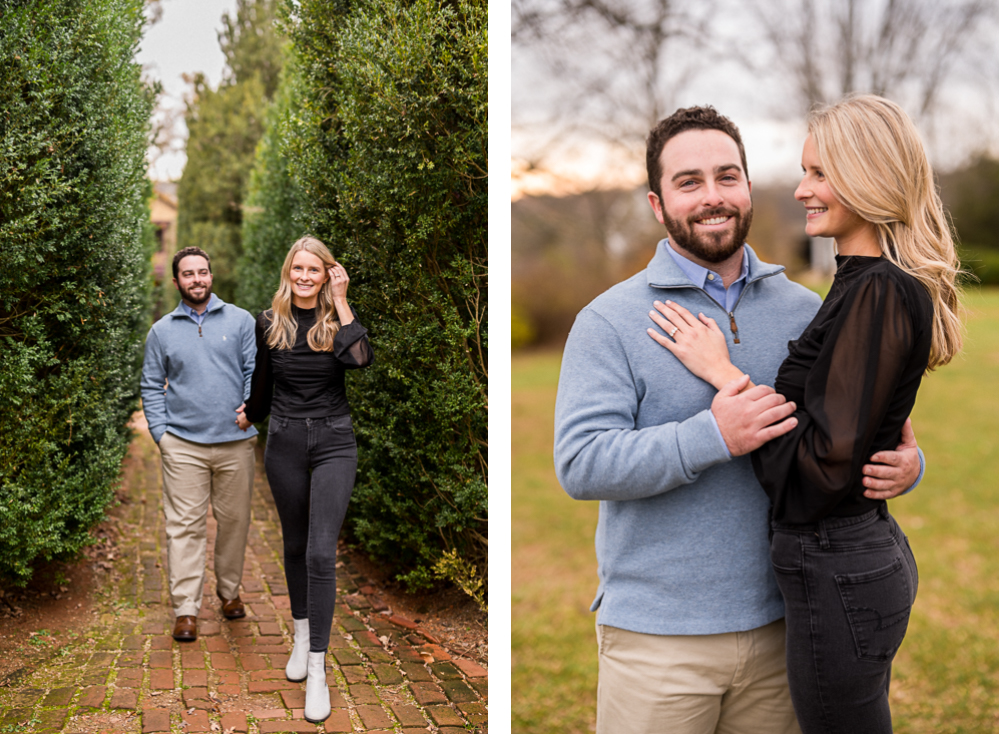 Elegant Wintry Engagement Session at James Monroe's Highland - Hunter and Sarah Photography