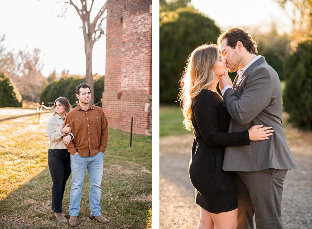 Golden Engagement Session at the Ruins at Barboursville - Hunter and Sarah