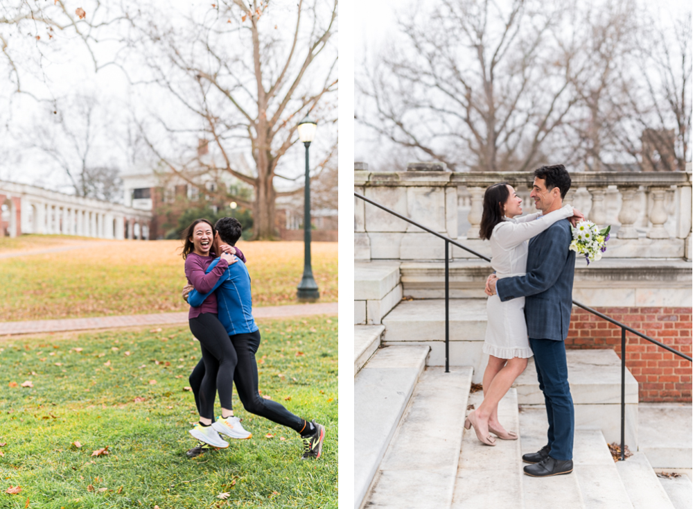Authentic Wintery Engagement Session on The Lawn - Hunter and Sarah Photography
