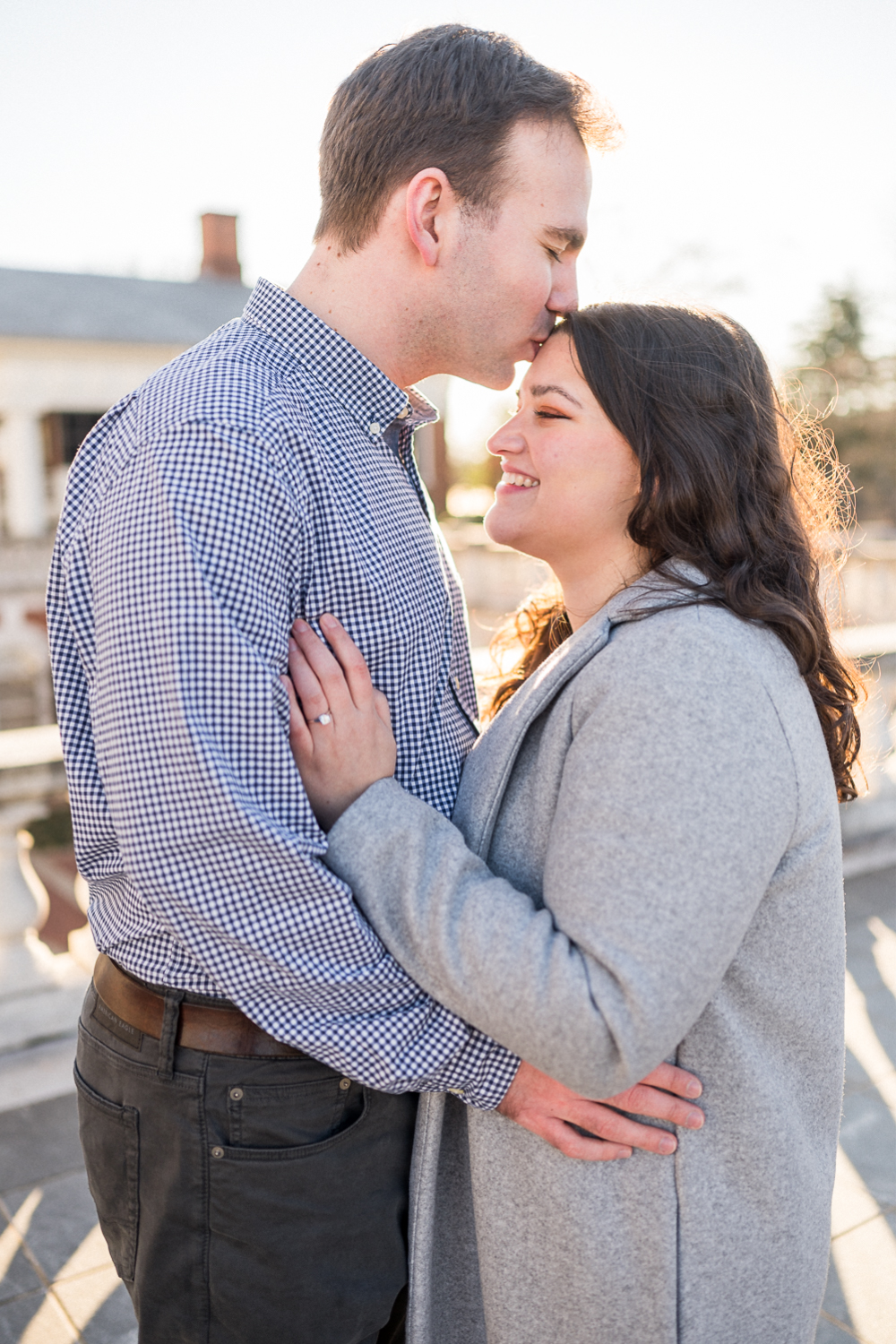 Wintery Surprise Proposal on UVA's Lawn - Hunter and Sarah Photography