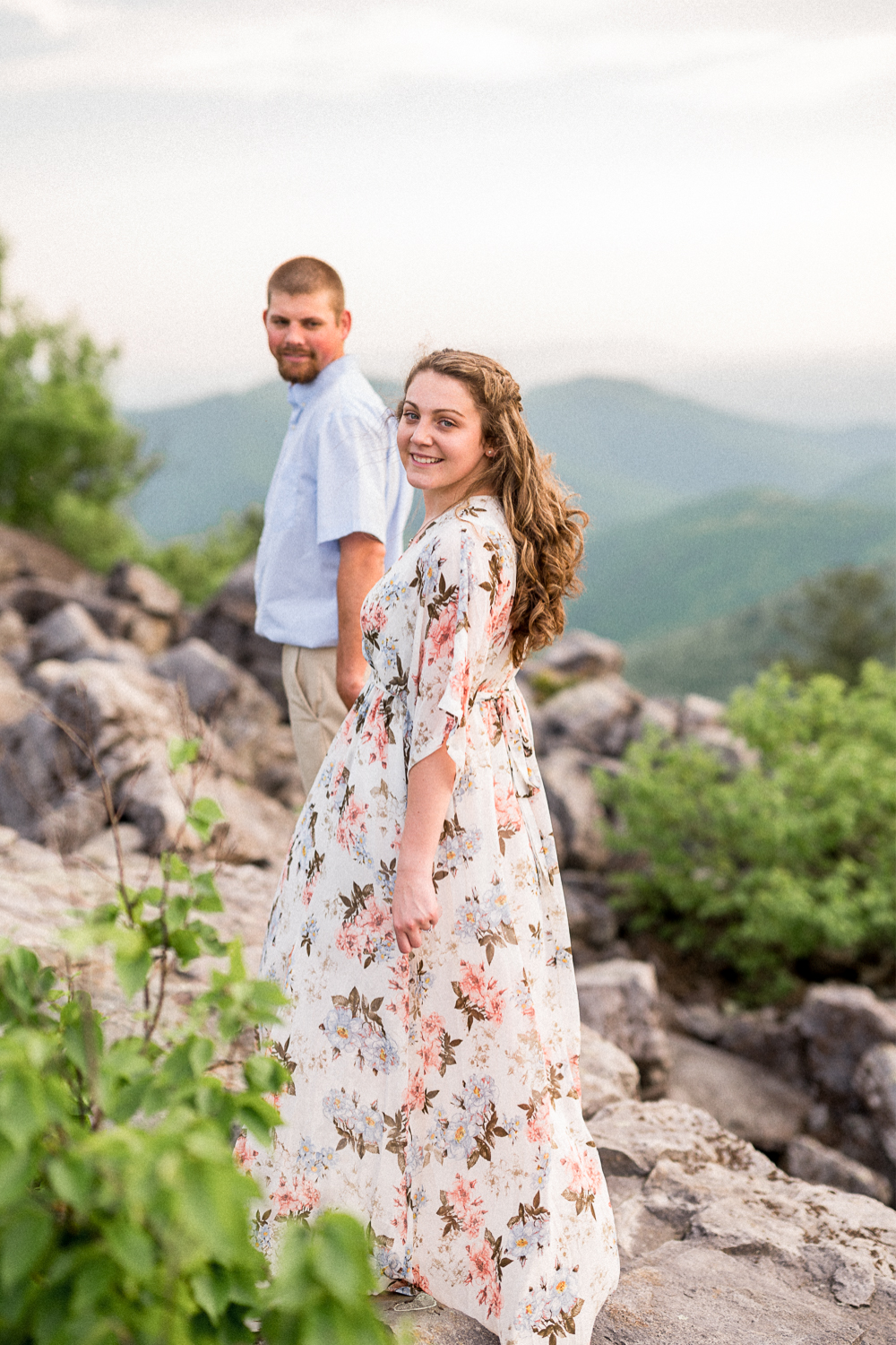 Windy Spring Engagement Session in Shenandoah National Park - Hunter and Sarah Photography