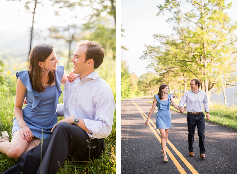 Cuddly Sunset Engagement Session on the Blue Ridge Parkway - Hunter and Sarah Photography