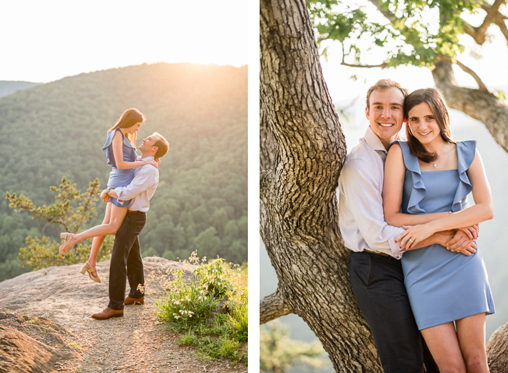 Cuddly Sunset Engagement Session on the Blue Ridge Parkway - Hunter and Sarah Photography