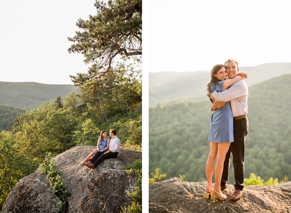 Cuddly Sunset Engagement Session on the Blue Ridge Parkway - Hunter and Sarah Photography