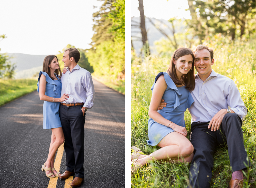 Cuddly Sunset Engagement Session on the Blue Ridge Parkway - Hunter and Sarah Photography