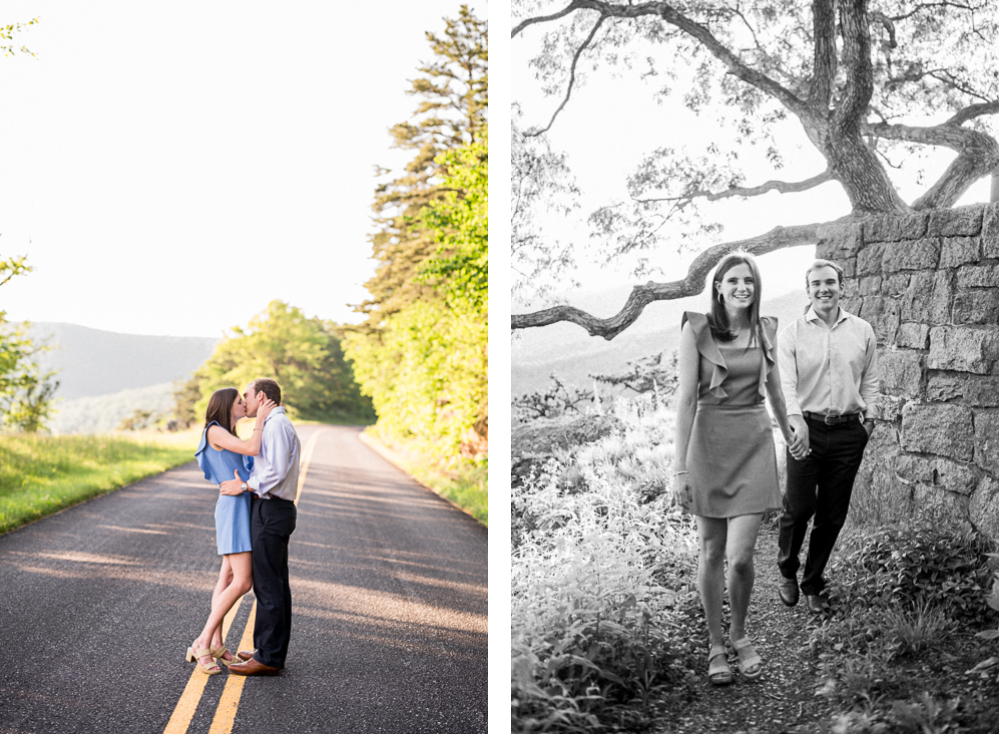 Cuddly Sunset Engagement Session on the Blue Ridge Parkway - Hunter and Sarah Photography