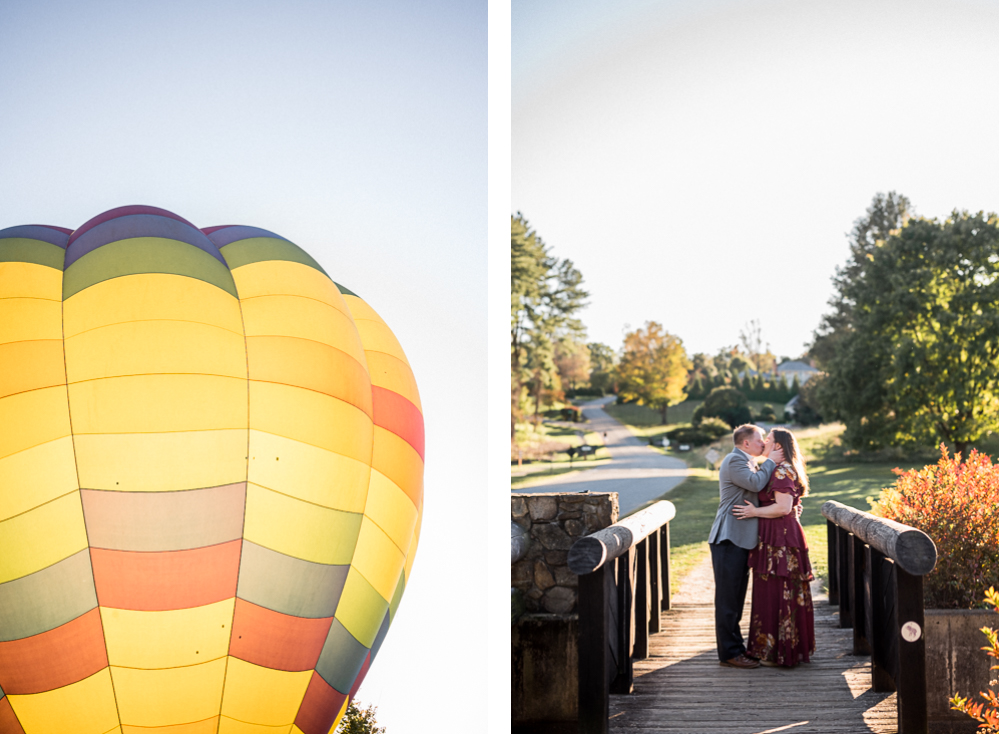 Surprise Hot Air Balloon Engagement at The Boar's Head Inn - Hunter and Sarah Photography