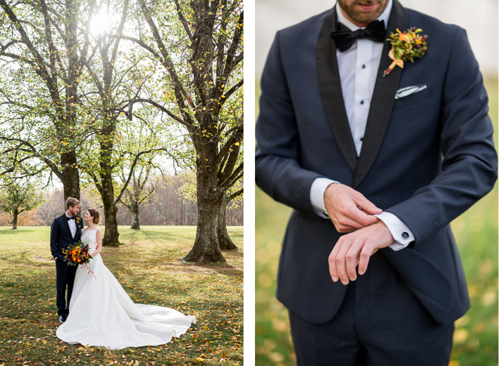 Stylish Fall Wedding at Castle Hill Cidery - Hunter and Sarah Photography