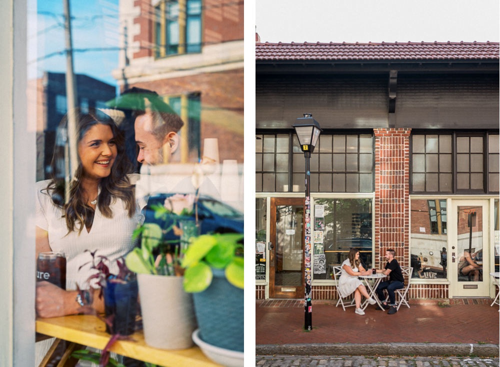 Urban, Downtown Coffee Shop Engagement Session in Norfolk, VA - Hunter and Sarah Photography 1