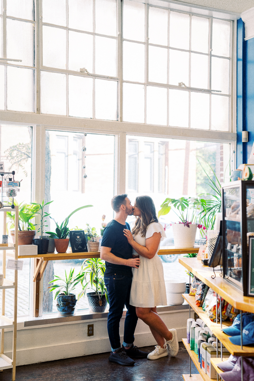 Urban, Downtown Coffee Shop Engagement Session in Norfolk, VA - Hunter and Sarah Photography 1