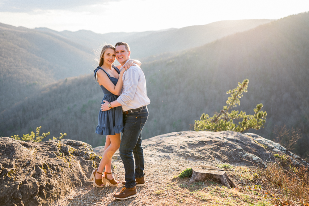 Windswept Engagement Session on the Blue Ridge Parkway - Hunter and Sarah Photography