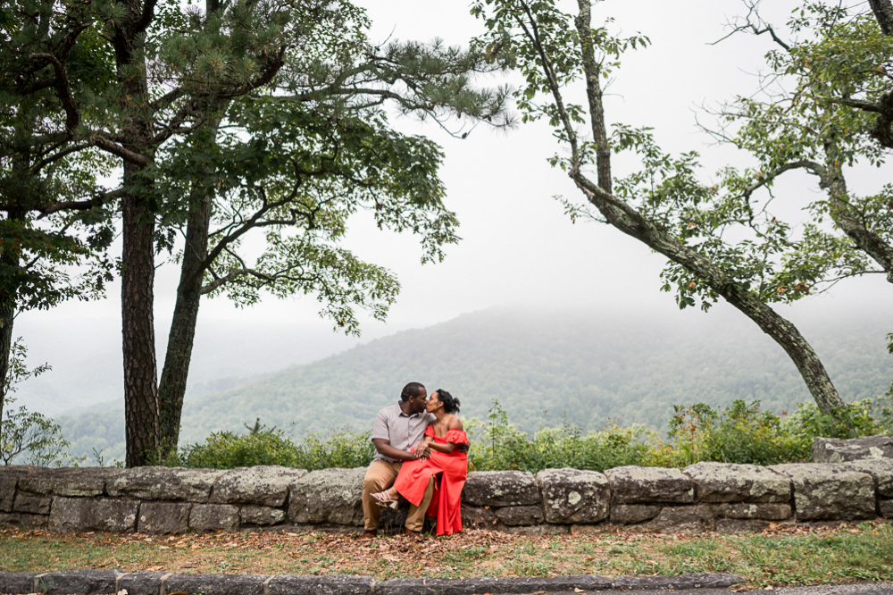 Overcast Blue Ridge Parkway Proposal - Hunter and Sarah Photography