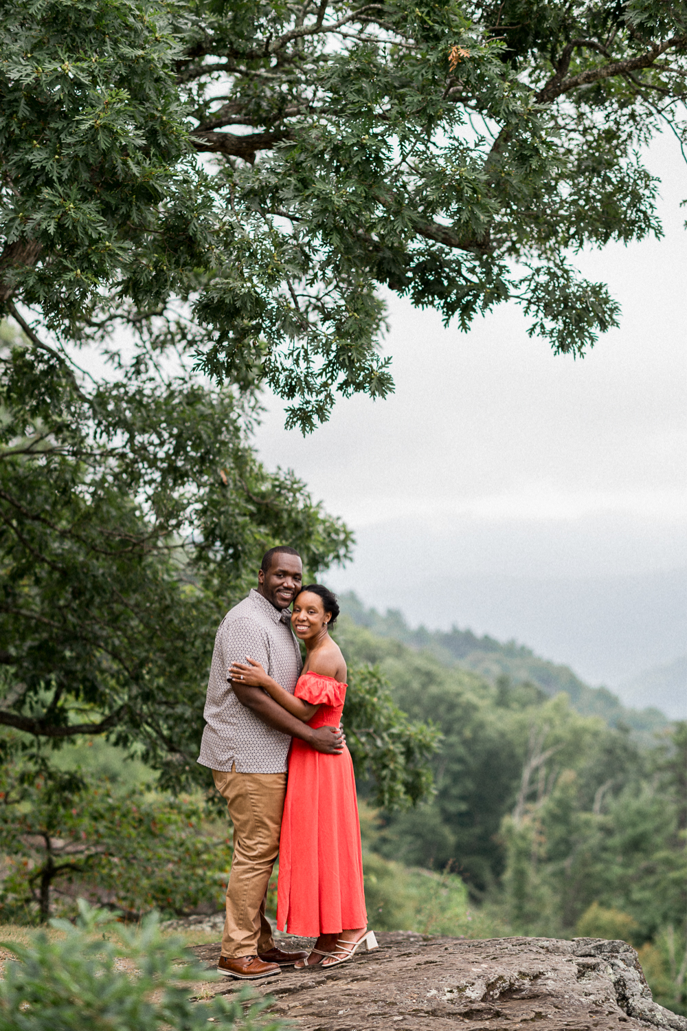 Overcast Blue Ridge Parkway Proposal - Hunter and Sarah Photography