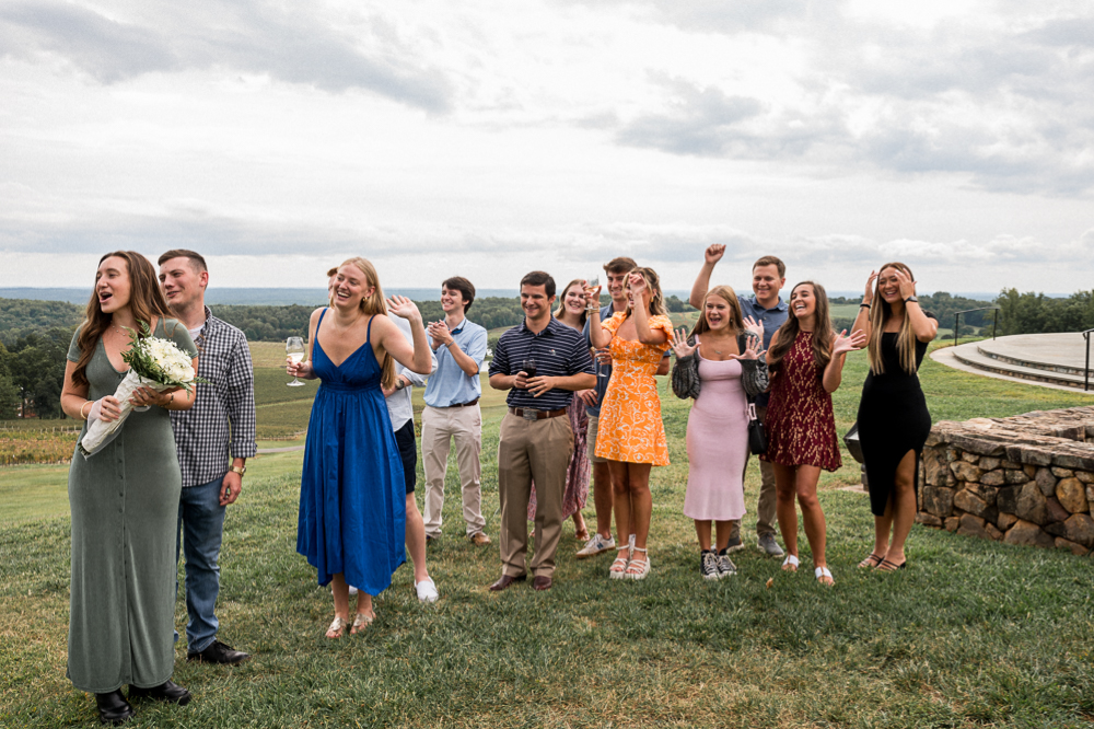 Overcast Surprise Proposal at Trump Winery and Albemarle Estate - Hunter and Sarah Photography