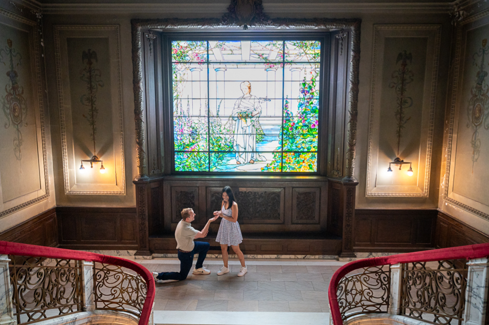 Surprise Engagement Inside Swannanoa Palace - Hunter and Sarah Photography