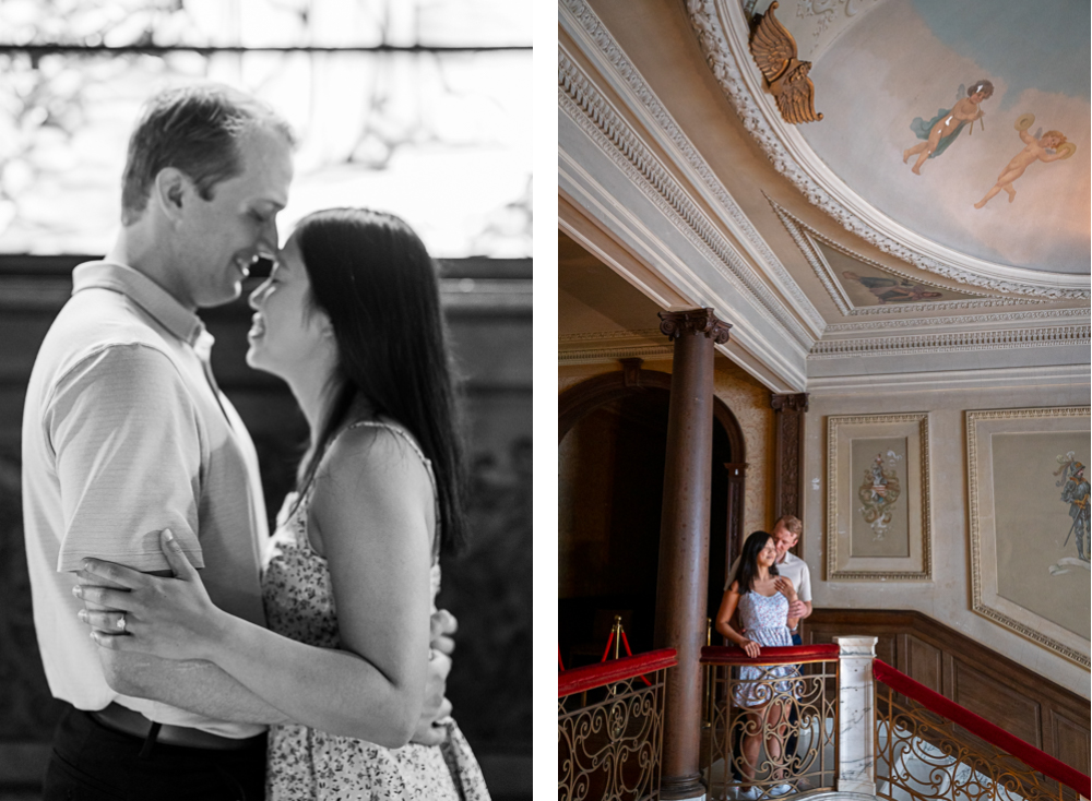 Surprise Engagement Inside Swannanoa Palace - Hunter and Sarah Photography