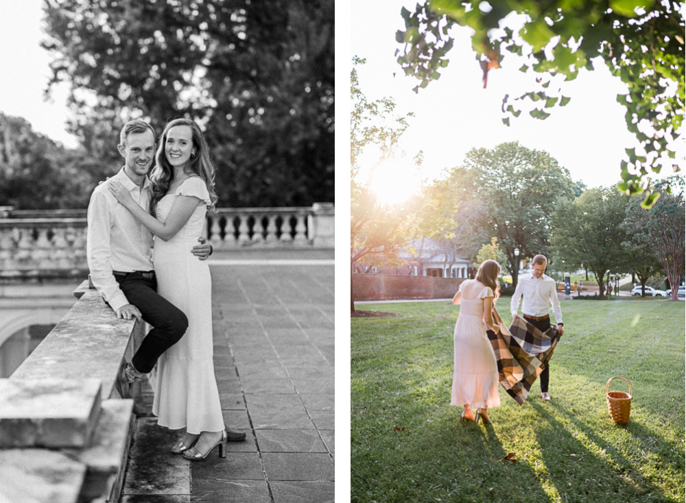 Late-Summer Engagement Session at UVA's Lawn - Hunter and Sarah Photography