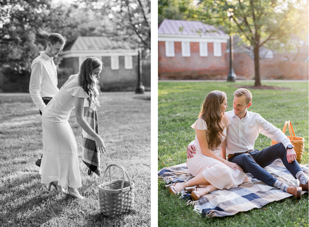 Engagement Photoshoot at the Lawn on UVA Grounds - Hunter and Sarah Photography