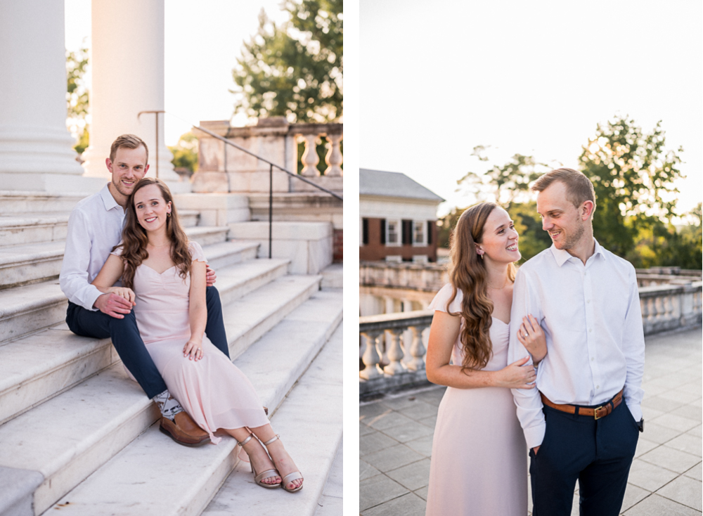 Engagement Photoshoot at the Lawn on UVA Grounds - Hunter and Sarah Photography