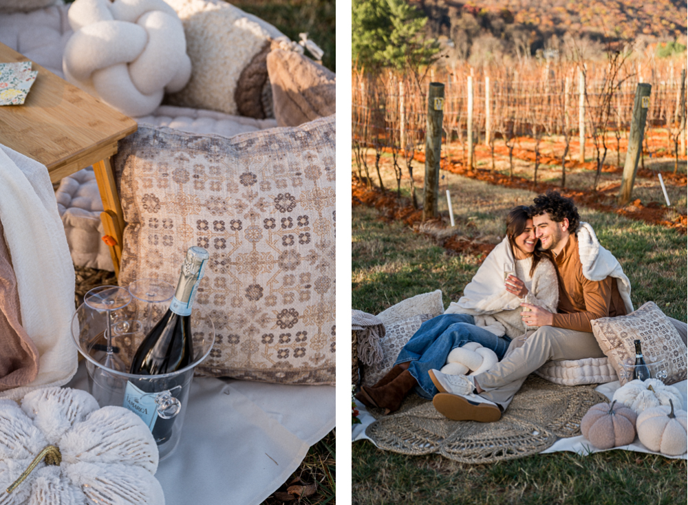 Fall Pollak Vineyards Surprise Proposal - Hunter and Sarah Photography