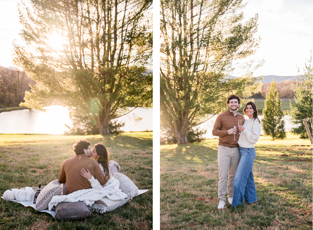 Surprise Engagement at Pollak Vineyards - Hunter and Sarah Photography