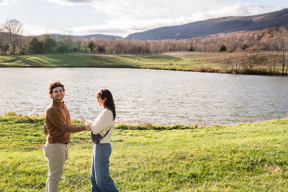 Surprise Engagement at Pollak Vineyards - Hunter and Sarah Photography