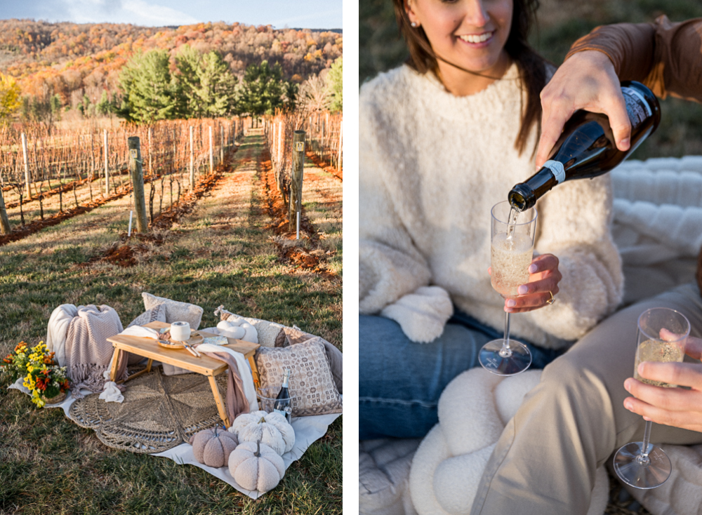 Fall Pollak Vineyards Surprise Proposal - Hunter and Sarah Photography