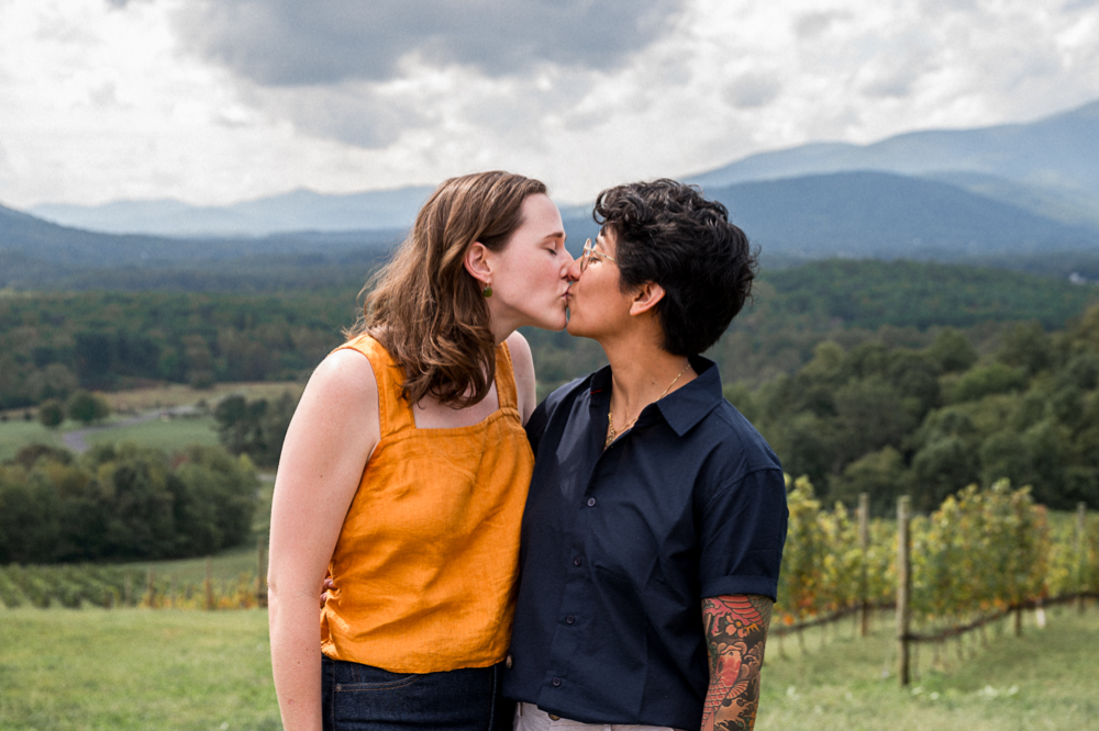 Lesbian Couple Engagement at Hazy Mountain Vineyards - Hunter and Sarah Photography