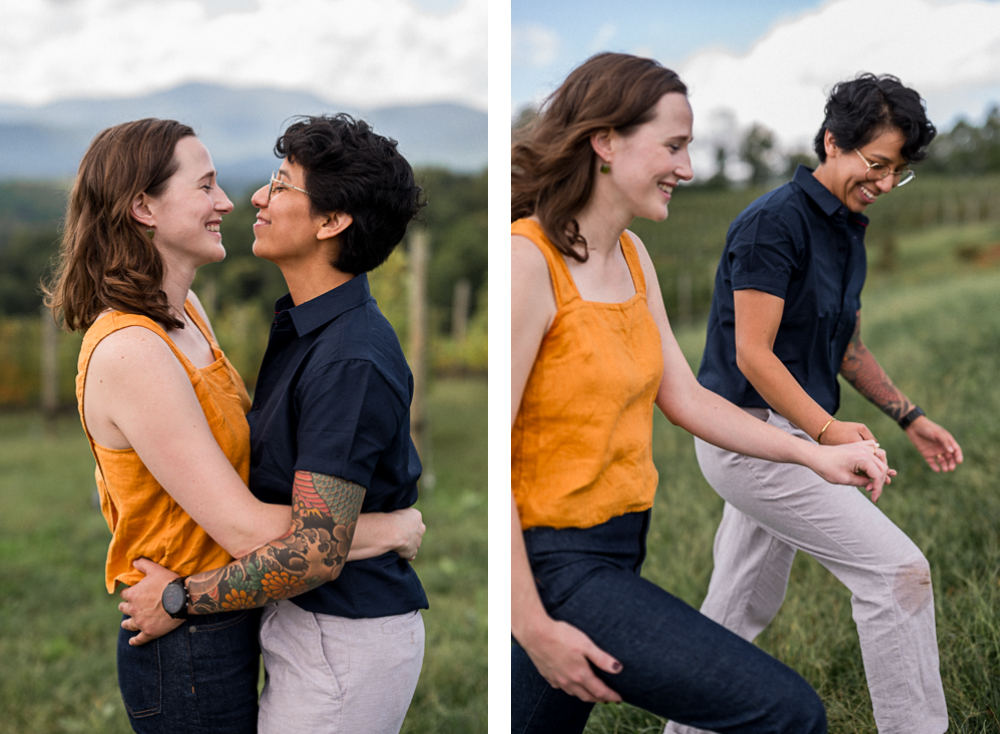 Lesbian Couple Engagement at Hazy Mountain Vineyards - Hunter and Sarah Photography