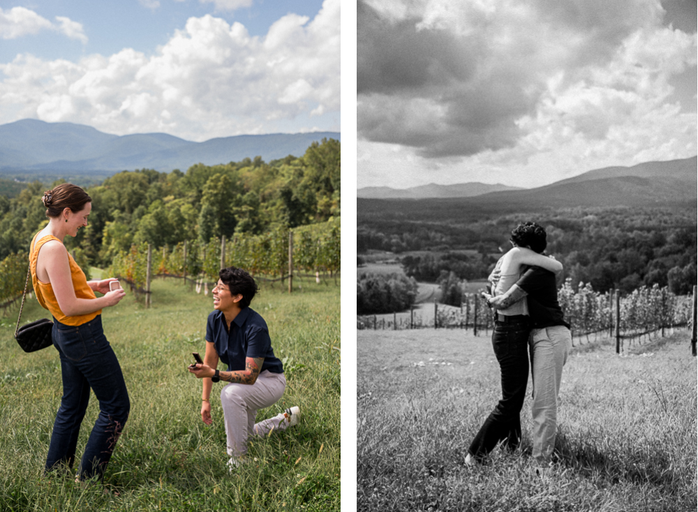 Lesbian Couple Engagement at Hazy Mountain Vineyards - Hunter and Sarah Photography