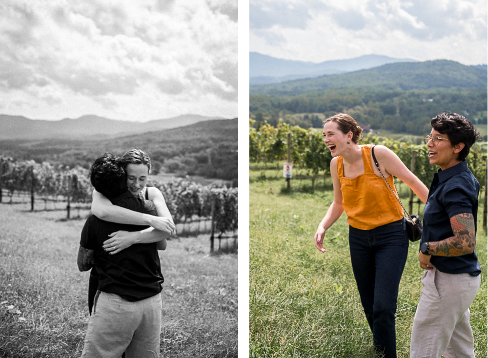 Same-Sex Surprise Proposal at Hazy Mountain Vineyards - Hunter and Sarah Photography