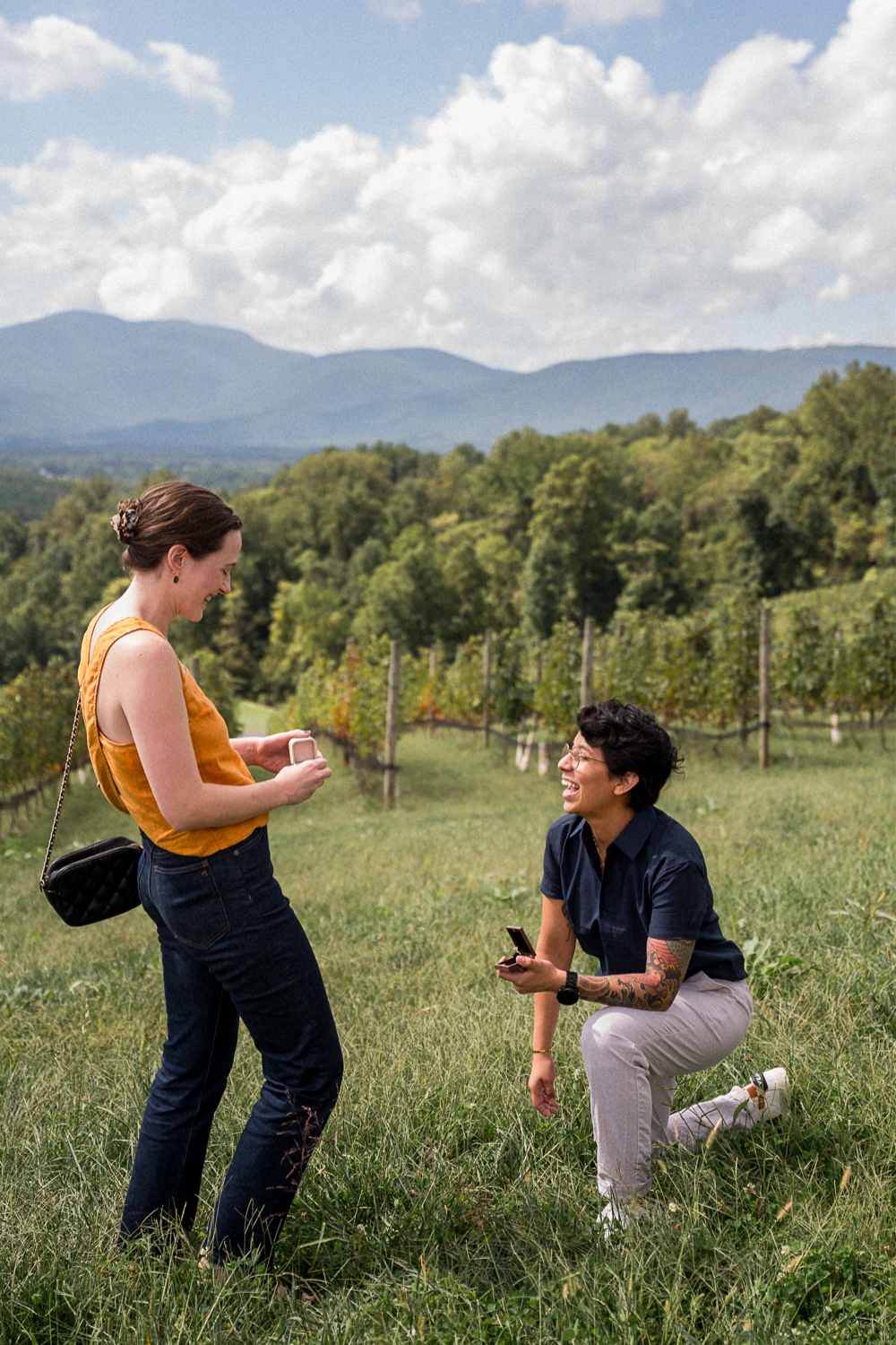 Same-Sex Surprise Proposal at Hazy Mountain Vineyards - Hunter and Sarah Photography