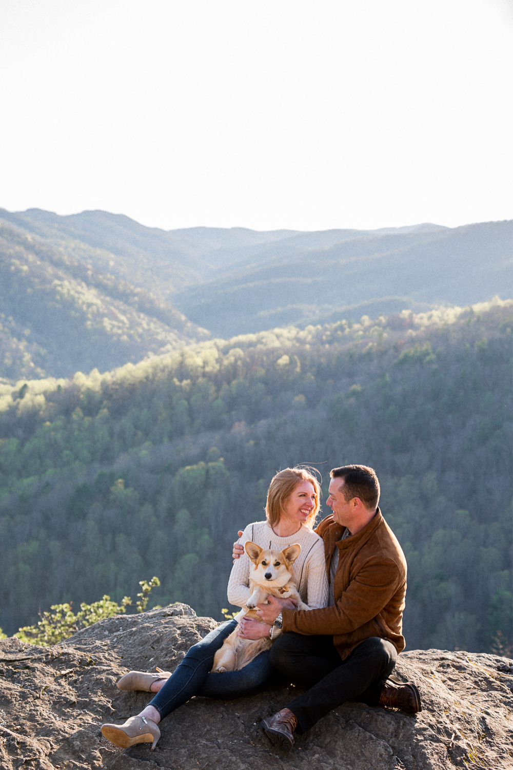 Corgi Engagement Session on the Blue Ridge Parkway - Hunter and Sarah Photography