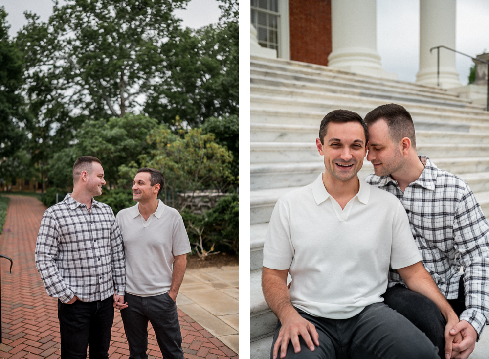Gay Engagement Session at UVA's Lawn - Hunter and Sarah Photography